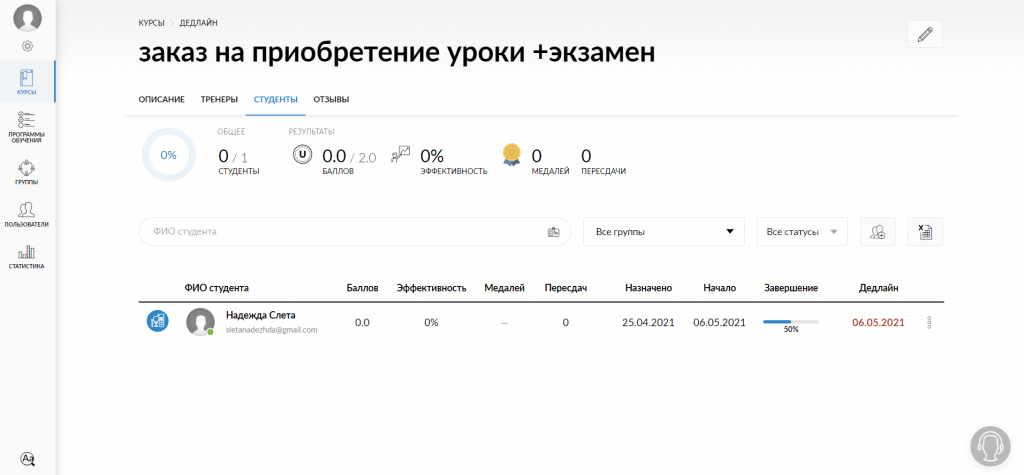 отображение просроченного дедлайна
